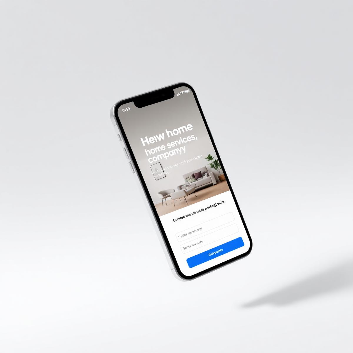 Mobile landing page mockup