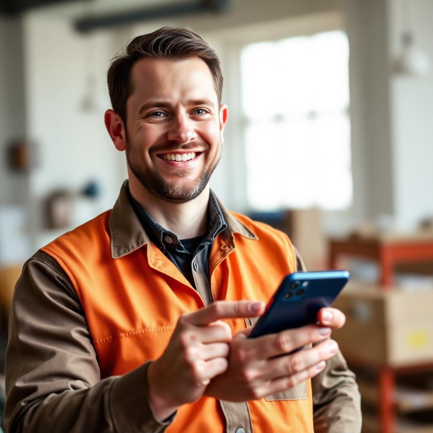 Service business owner reviewing new customer enquiries